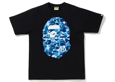 Pre-owned Bape Men's  Abc Camo Big Ape Tee Shirt In Black/blue