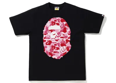 Pre-owned Bape Men's  Abc Camo Big Ape Tee Shirt In Black/pink