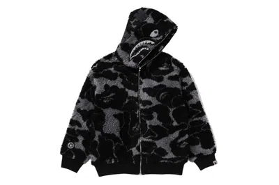 Pre-owned Bape Men's  Abc Camo Boa Shark Relaxed Fit Hoodie In Black