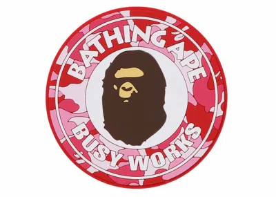 Pre-owned Bape Men's  Abc Camo Busy Works Rubber Coaster In Pink