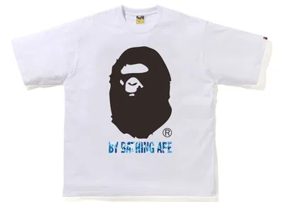 Pre-owned Bape Men's  Abc Camo By Bathing Ape Relaxed Fit Tee Shirt In White/blue