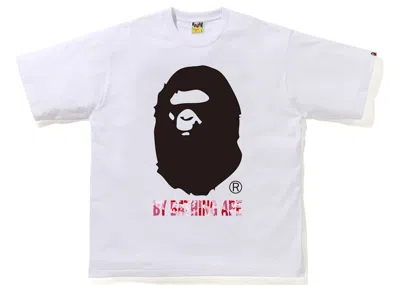 Pre-owned Bape Men's  Abc Camo By Bathing Ape Relaxed Fit Tee Shirt In White/pink