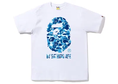 Pre-owned Bape Men's  Abc Camo By Bathing Ape Tee Shirt In White/blue In Multi