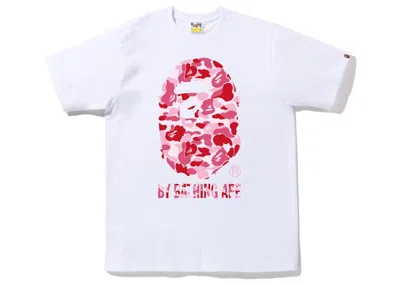 Pre-owned Bape Men's  Abc Camo By Bathing Ape Tee Shirt In White/pink In Multi