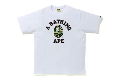 Pre-owned Bape Men's  Abc Camo College Tee Shirt In White/green In Multi