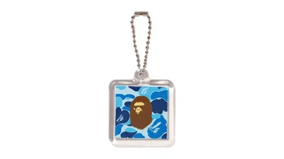 Pre-owned Bape Men's  Abc Camo Keychain In Blue