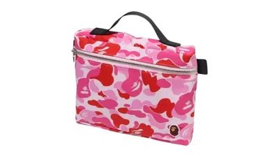 Pre-owned Bape Men's  Abc Camo Music Pouch (fw25) In Pink