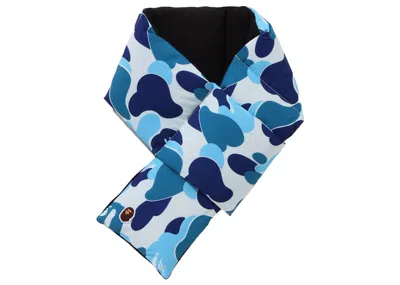Pre-owned Bape Men's  Abc Camo Pocket Fleece Scarf In Blue