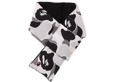 Pre-owned Bape Men's  Abc Camo Pocket Fleece Scarf In Gray