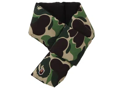 Pre-owned Bape Men's  Abc Camo Pocket Fleece Scarf In Green