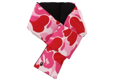 Pre-owned Bape Men's  Abc Camo Pocket Fleece Scarf In Pink