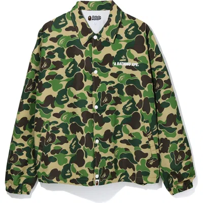 Pre-owned Bape Men's  Abc Camo Relaxed Coach Jacket In Green