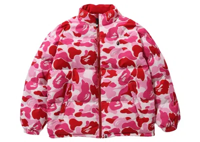 Pre-owned Bape Men's  Abc Camo Reversible Down Jacket In Pink