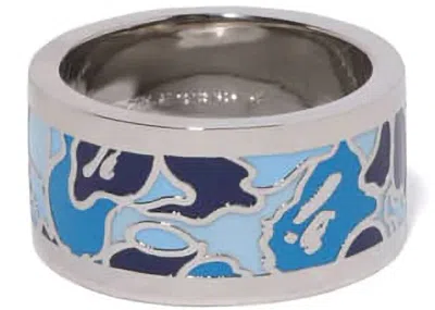 Pre-owned Bape Men's  Abc Camo Ring In Silver