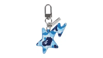 Pre-owned Bape Men's  Abc Camo Sta Keychain In Blue