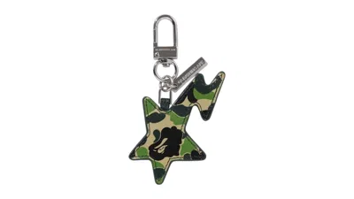 Pre-owned Bape Men's  Abc Camo Sta Keychain In Green