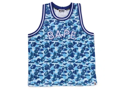 Pre-owned Bape Men's  Abc Camo Tank Top In Blue