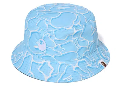 Pre-owned Bape Men's  Abc Sea Surface Camo Bucket Hat In Blue