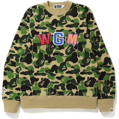 Pre-owned Bape Men's  Abc Shark Crewneck Sweatshirt In Green