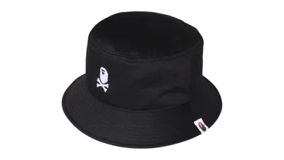 Pre-owned Bape Men's  Ape Crossbone Bucket Hat In Black