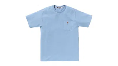 Pre-owned Bape Men's  Ape Head One Point Pocket Tee Shirt In Sax In Sand