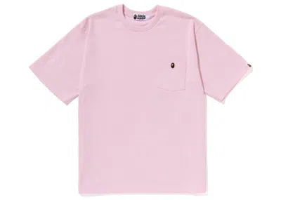 Pre-owned Bape Men's  Ape Head One Point Relaxed Fit Pocket Tee Shirt (ss23) In Pink