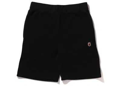 Pre-owned Bape Men's  Ape Head One Point Sweat Short In Black