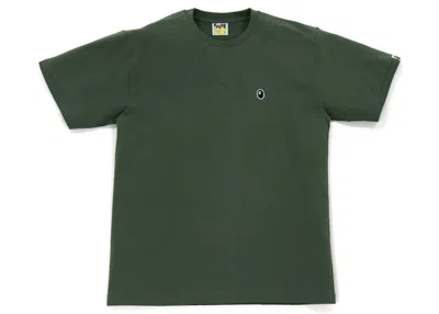 Pre-owned Bape Men's  Ape Head One Point Tee Shirt (fw21) In Olivedrab Green