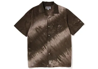 Pre-owned Bape Men's  Ape Head One Point Tie Dye Shirt In Brown