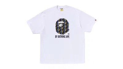 Pre-owned Bape Men's  Ape Head Pattern By Bathing Ape Relaxed Fit Tee Shirt In White