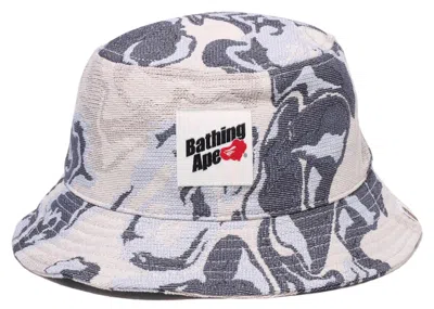 Pre-owned Bape Men's  Art Camo Bucket Hat In Blue