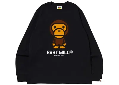 Pre-owned Bape Men's  Baby Milo Long Sleeve Tee Shirt (ss22) In Black