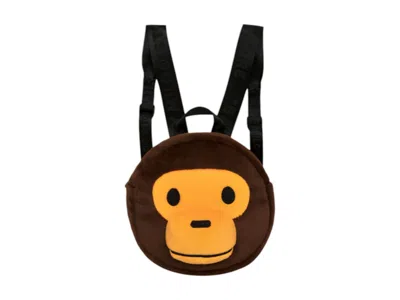 Pre-owned Bape Men's  Baby Milo Plush Backpack (ss25) In Brown