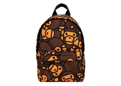 Pre-owned Bape Men's  Baby Milo Small Backpack In Brown