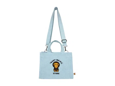 Pre-owned Bape Men's  Baby Milo Small Tote Bag In Denim
