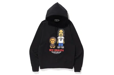 Pre-owned Bape Men's  Baby Milo X Wiz Khalifa Pullover Hoodie In Black