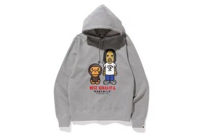 Pre-owned Bape Men's  Baby Milo X Wiz Khalifa Pullover Hoodie In Grey