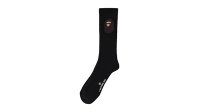 Pre-owned Bape Men's  Balloon Yarn Ape Head Socks Socks In Black