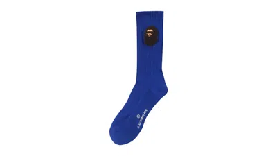 Pre-owned Bape Men's  Balloon Yarn Ape Head Socks Socks In Blue