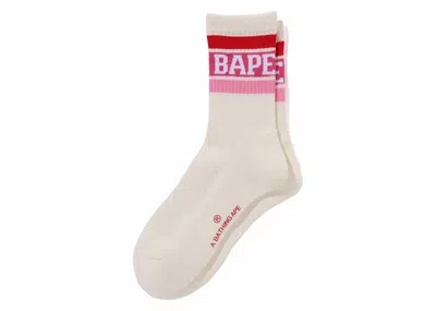 Pre-owned Bape Men's   Line Socks (ss24) In Pink