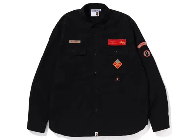 Pre-owned Bape Men's   Relaxed Fit Boyscout Shirt In Black