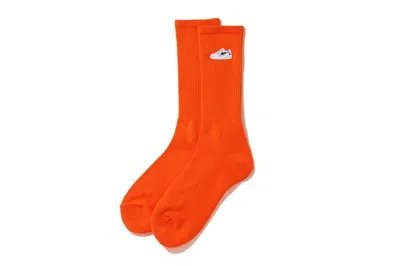 Pre-owned Bape Men's  Sta One Point Socks In Orange