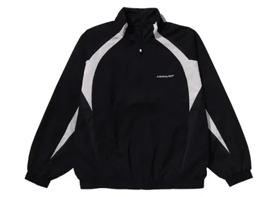 Pre-owned Bape Men's  Bathing Ape Logo Nylon Track Jacket In Black