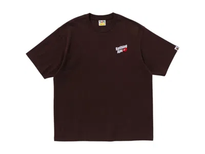 Pre-owned Bape Men's  Bathing Ape Logo Relaxed Fit Tee Shirt In Brown