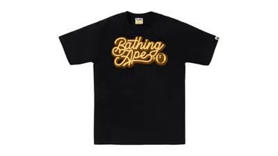 Pre-owned Bape Men's  Bathing Ape Script Logo Tee Shirt In Black/brown In Multi