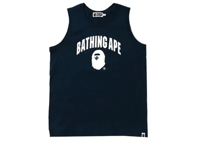 Pre-owned Bape Men's  Bathing Ape Tank Top In Navy Blue