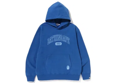 Pre-owned Bape Men's  Batihng Ape Relaxed Fit Pullover Hoodie In Blue