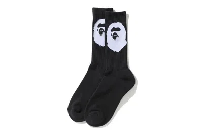 Pre-owned Bape Men's  Big Ape Head Socks In Black