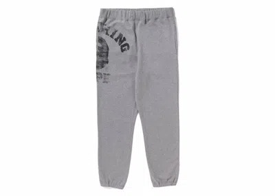 Pre-owned Bape Men's  Big College Sweat Pants In Gray