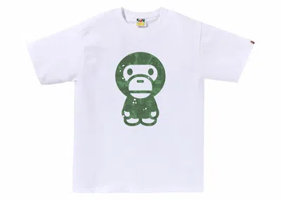 Pre-owned Bape Men's  Bitmap Big Baby Milo Tee Shirt In White